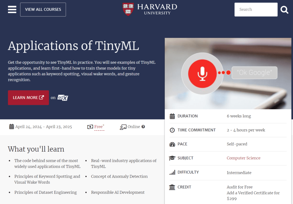 Applications of TinyML