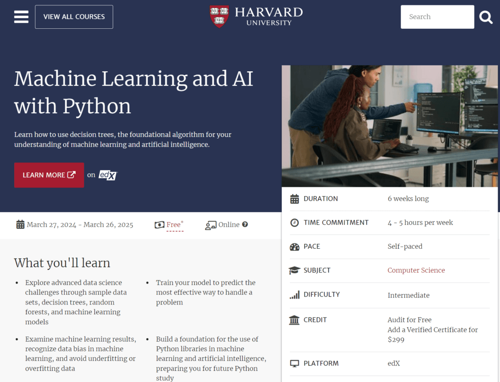 Machine Learning and AI with Python